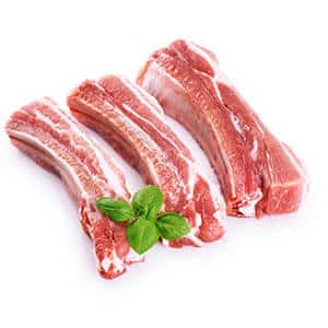 fresh raw pork ribs